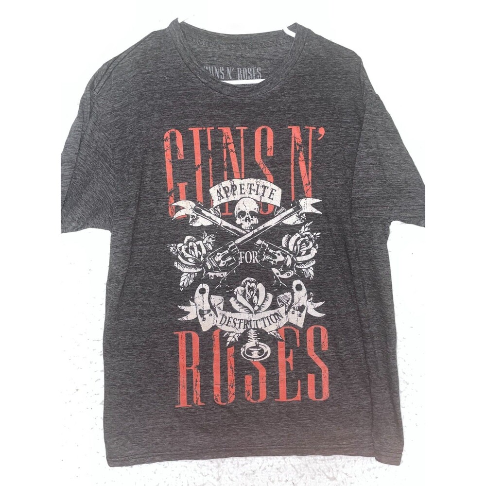 Guns N Roses Appetite For Destruction T-Shirt Mens sz L Heather Gray Washed out